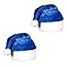 Windy City Novelties Santa Claus Plush Hat 2 Pack - for Christmas Parties, Caroling, Gatherings & Party Favors - Blue