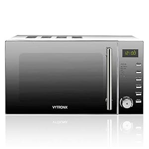 VYTRONIX-VY-C900M-Digital-Microwave-Oven-900W-25L-10-Power-Levels-Freestanding-Solo-GreySilver VYTRONIX VY-C900M 900W Digital Microwave Oven | Freestanding Microwave with 5 Power Levels, Clock & Timer Function…