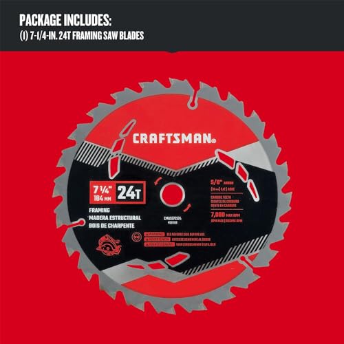 CRAFTSMAN 7-1/4 Inch 24T Carbide Circular Saw Blade for Framing (CMAS372524) photo 7