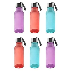 Tuelip Pack of 6 Plastic Water Bottle for Fridge 500 ml Bottle (Multicolor)