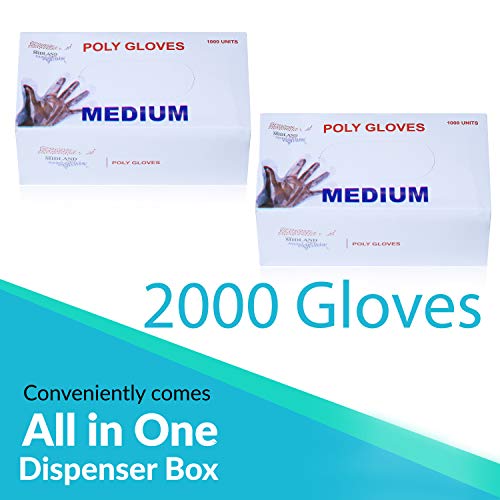 2000 Disposable Food Service Handling and Prep Poly Gloves for Cooking
