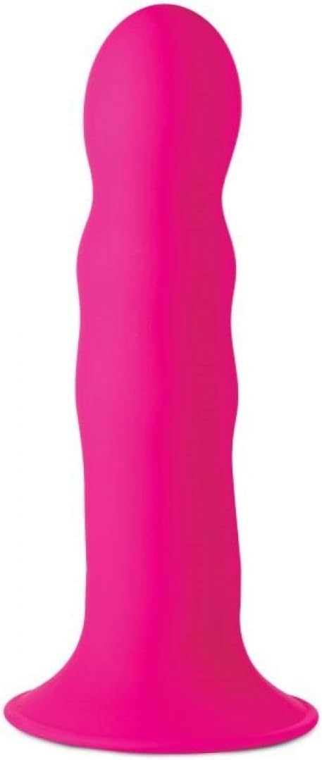 XR Brands Squeezable Wavy Dildo - Pink, 0.336 kg
