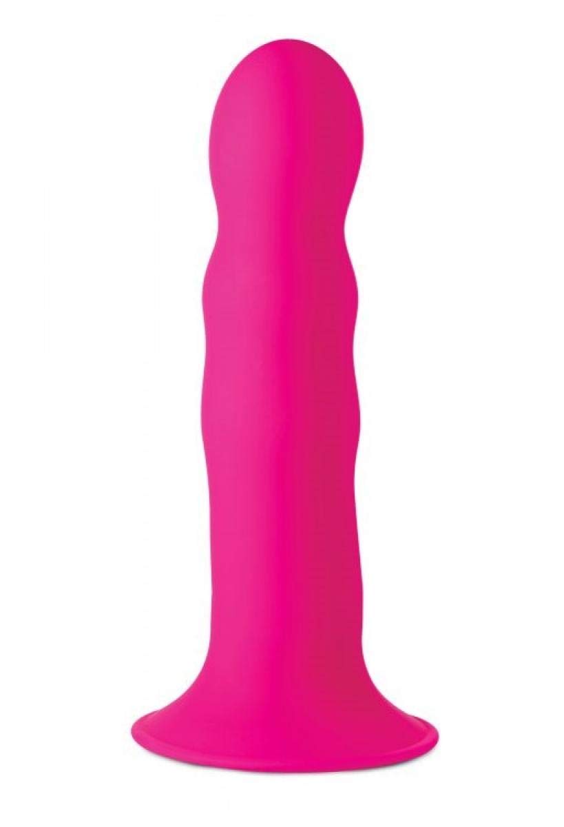 XR Brands Squeezable Wavy Dildo - Pink, 0.336 kg