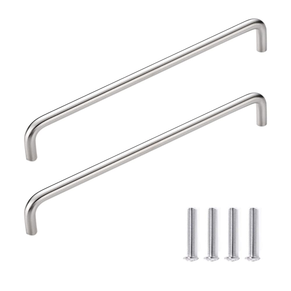 SYDARSYN 2 Pieces Furniture Handles Stainless Steel Bow Handle Kitchen Door Handles Solid Brushed Cupboard Drawer Handle Pull Cabinet Handle Hole spacing 192mm
