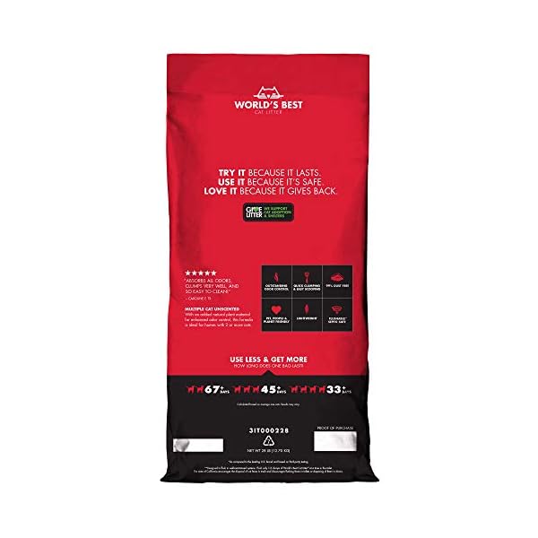 Worlds-Best-Cat-Litter-28lb-127kg-Multiple-Cat-Unscented Worlds Best Cat Litter 28lb ,Multiple Cat Unscented, 12.7 kg (Pack of 1)