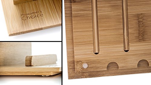 Prosumer's Choice Natural Bamboo Charging Station Rack Valet Dock Organizer for Smartphones and Tablets - Thumbnail 7