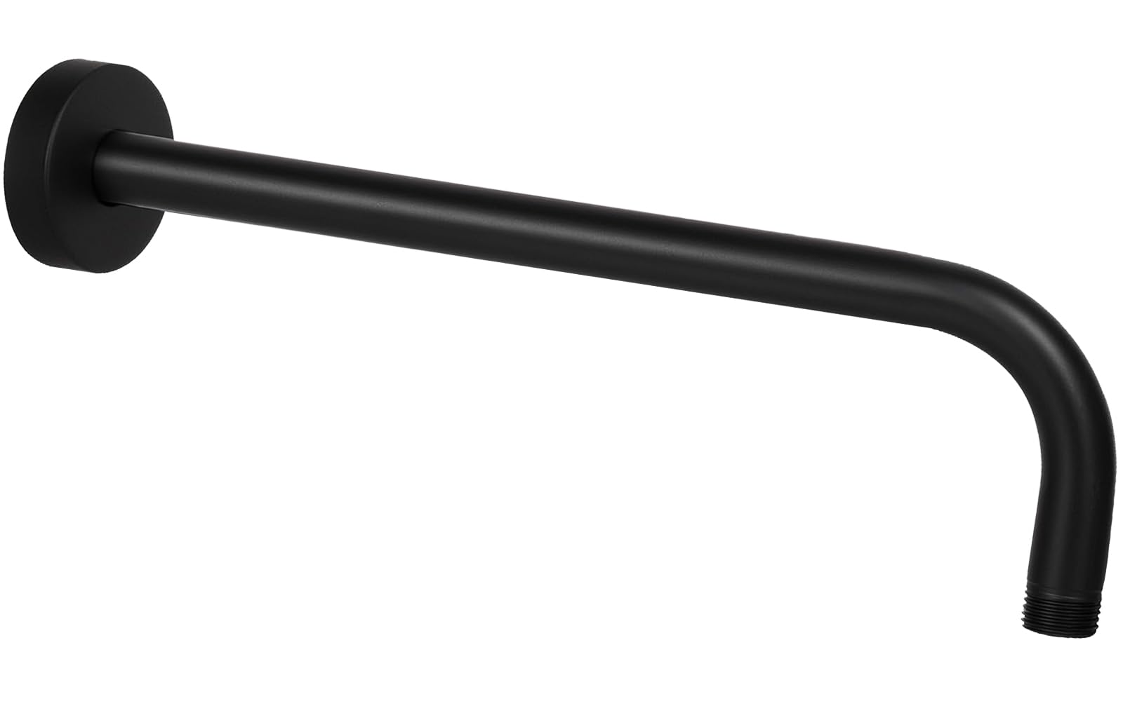 Shower Arm with Flange, Made of 304 Stainless Steel, 15 Inch Shower Head Extension Extender Pipe Arm, Wall-Mounted for Fixed Bathroom Shower Head (Matte Black)