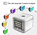 CAYNEL Personal Space Air Conditioner, 4 in 1 Mini USB Personal Space Air Cooler, Humidifier, Purifier, Desktop Cooling Fan with 3 Speeds and 7 Colors LED Night Light for Office Household Outdoors