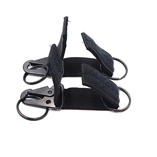 DETUCK(TM Tactical Nylon Belt Keepers Key Ring Keychain Clip Strap Belt Clip Holder Molle Bag Backpack Accessories (Black-2 Pack) - Thumbnail 4