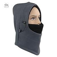 YR.Lover Lightweight Balaclava Windproof Ski Face Mask for Men, Women Soft Warm Fleece Ear-Flap Winter Hat/Hood for Outdoor Sports