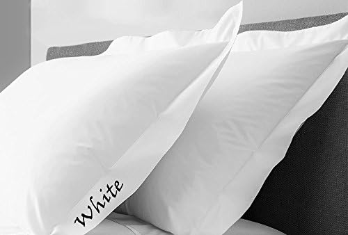 KP Linen All Colours Super Soft 500 TC White Solid Euro / King / Queen / Tailored / Jerman / Standerd 2 PC Pillow Shams 100 % Egyptian Cotton ( Queen 20''x30'' )