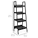 Best Choice Products Set of 2 4-Shelf Modern Open Wooden Ladder Bookcase Storage Display Organizer Decor with Metal Framing, Black