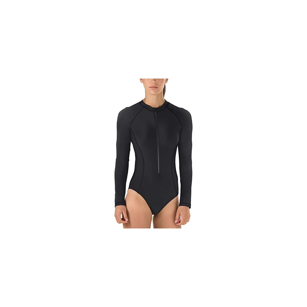Speedo Women's Long Sleeve One Piece Swimsuit Beachwear Central