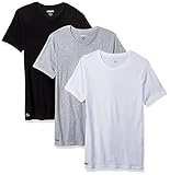 Lacoste Men's 3PK Supima Cotton Slim Fit Crew Neck Tee, Black/Gry/White, XL