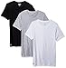 Lacoste Men's Slim Fit Cotton Crew Neck Tee, 3 Pk, Black/Grey/White, S