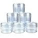 Beauticom 12 Pieces 30 Gram 30 ML (1 Oz) Small Round Clear Jars with Screw Cap Lid for Mineralized Makeup Powdered Foundation Eye Shadow Pigments and More - BPA Free