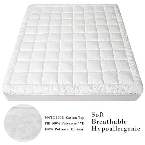 image for Lakebirds Mattress Pad King Cover 800 GSM 100% Cotton 300TC Luxury Bed