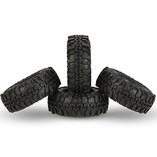 Goolsky 4Pcs AUSTAR AX-4020C 1.9 Inch 110mm 1/10 Rock Crawler Tires with Beadlock Wheel Rim for D90 SCX10 AXIAL RC4WD TF2 RC Car
