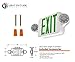 LFI Lights | Combo Green Exit Sign with Emergency Lights | White Housing | All LED | Two Adjustable Round Heads | Hardwired with Battery Backup | UL Listed | (1 Pack) | COMBOJR2-G