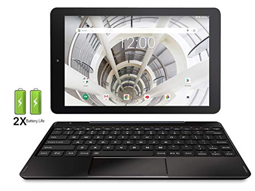 RCA 10.1″ HD IPS 32GB Quad-Core Tablet w/Extended Battery Keyboard Android 8.1 (10 inch, Black)