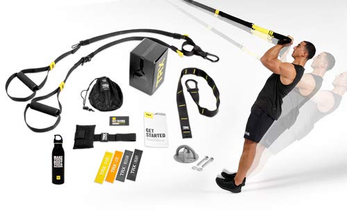 TRX GO Bundle: Includes GO Suspension Trainer, Training Xmount, Training Set of 4 Mini Bands & TRX Training Stainless Steel Water Bottle
