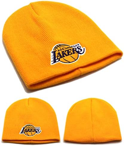 Amazon Com Adidas Los Angeles Lakers Nba Basic Logo Cuffless Knit Hat Gold Sports Fan Beanies Clothing