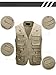 Alipolo Men's Fishing Vest Multi Pockets Photography Outdoor Jacket Vest Khaki US XXL/Label 5XL