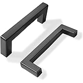 khtumeware 10 Pack 3 inch Center to Center Solid Matte Black Cabinet Pulls Slim Square Bar Drawer Handles Cabinet Handles Bla