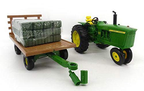 TOMY John Deere Big Farm 4020 Tractor with Hay Wagon & Bales (1:16 Scale)