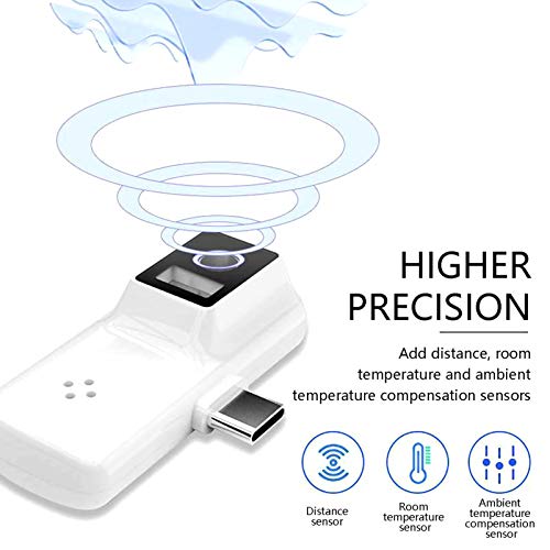 BiuBuy No-Touch Forehead Thermomètre, Infrared Thermomètre for Adult and Kids, Digital USB Type Cellphone Thermodetector, ℃ / ℉ Adjustable (White, Lightning)