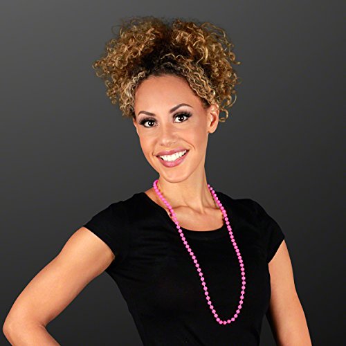 Pink Round Ball Mardi Gras Bead Necklaces (Set of 144)
