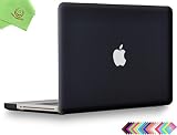 UESWILL Smooth Soft-Touch Matte Hard Shell Case Cover for MacBook Pro 13 inch with CD-ROM (Non-Retina) (Model A1278) + Microfibre Cleaning Cloth, Black