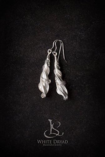 Silver WATER Earrings - Art Nouveau earrings, Cocktail earrings, Elven earrings, Celtic earrings, Bridal earrings, Statement earring