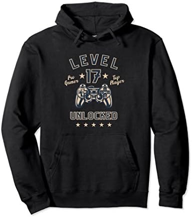 Unisex 17th Birthday Gift Hoodie Level 17 Unlocked 2XL Black