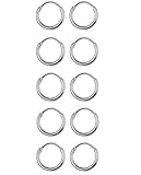 Thunaraz 5 Pairs Stainless Steel Endless Hoop Earrings Cartilage Piercing Silver Tone Sleeper Earrings 10mm