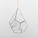 NCYP 5.3 inches Silver Handmade Wall Hanging Geometric Glass Terrarium Window Sill Balcony Succulent Planter Small Indoor Decoration Flower Pot Vase Centerpiece for Wedding Table (No Plants)