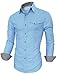 Tom's Ware Mens Inner Plaid Oxford Cotton Button Down Dress Shirts TWNEL565S-319S-BLUE-US XL