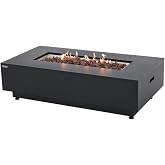 Westwood Fire Table Outdoor Fire Pit 50" x 26" Rectangular Propane Firepit Includes Lava Rocks 50,000 BTUs Outdoor Fireplace for Patio Furniture Set, Deck, Porch, Outdoor Heater - Liquid Propane