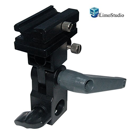 LimoStudio Photo Video Studio Flash Hot Shoe Mounting Adapter, Umbrella Reflector Insert Hole, Swivel Light Stand Bracket, Photography Studio, AGG2310