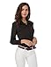 Atnlewhi Women Basic Long Sleeve Button Down Shirts Simple Pullover, Black, M