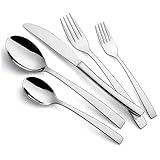 Ferfil Silverware Sets, 40-Piece Stainless Steel Flatware/Cutlery/Tableware Set Service for 8, Include Knife/Fork/Spoon, Mirror Polished, Dishwasher Safe