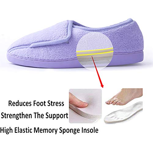 Women Soft wide Slippers Memory Foam Closed Toed Diabetic Arthritis