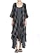 Mordenmiss Women's New Loose Thin Garb Drape Open Front Cardigan M Black Plaid