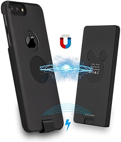 iPhone 6 Plus 7 Plus 8 Plus Battery Case,Tiitarn 5000mAh Wireless Magnetic Suction Detachable Charger Case Portable Slim Fast Charging Case Cover(Non inductive charging)
