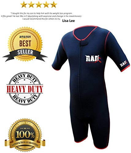 RAD Sweat Suit Neoprene Weight Loss Sauna Suit Workout Fitness Slimming Shorts Gym Training (Black, Large) - Thumbnail 5