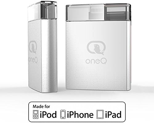 OneQ iPhone Flash Drive, OneQ iOS Flash Drive External Storage Memory Expansion Stick with Lightning Connector for iPhone iPad - 16G Sliver [Apple MFI Certified]