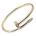 VossWang Women's Stainless Steel Nail Style Love Bangle Bracelet