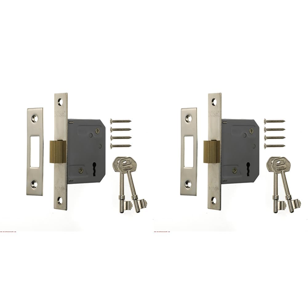 Era 472-61 2.5-inch/ 64mm 3 Lever Deadlock - Chrome Effect (Pack of 2)