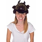 Rittle Furry Buffalo (Bison) Animal Hat, Realistic Plush Costume Headwear, 1 Size