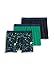 Jockey Men's Underwear Active Microfiber Boxer Brief - 3 Pack, True Navy/Shamrock Green/Blue and Yellow Leaf, L